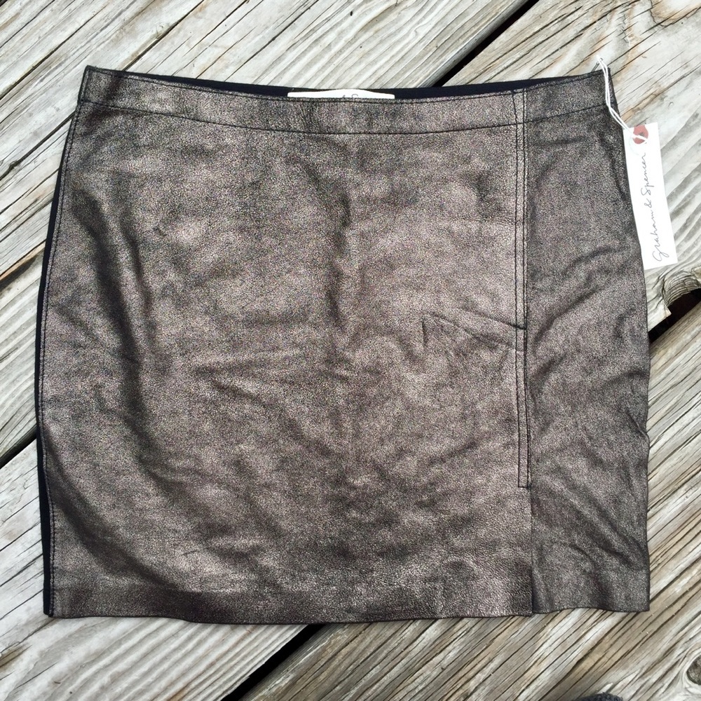 NEW Graham & Spencer $308 leather skirt S *SOFT